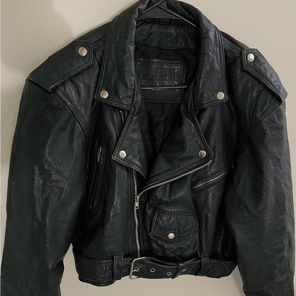 Leather biker jacket vintage - Picture 1 of 5
